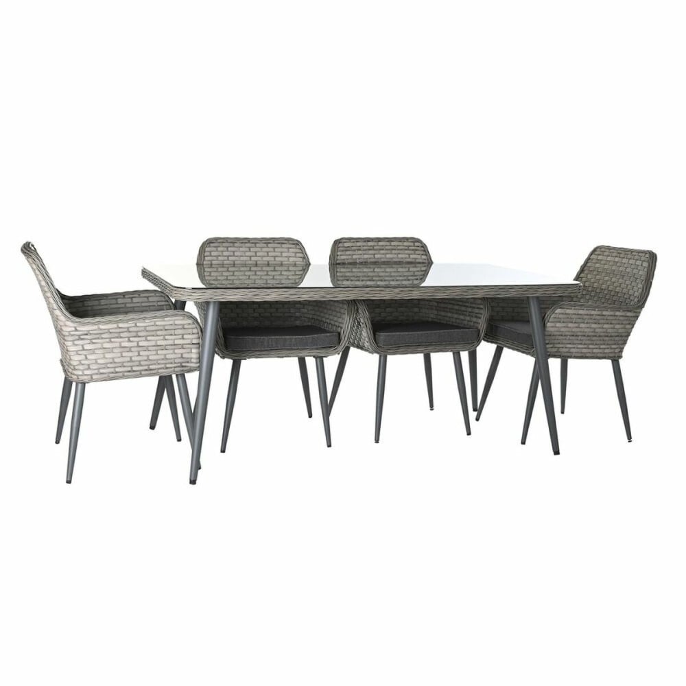 Set mit 3 Tischen DKD Home Decor 166 x 92 x 72 cm Kristall Synthetischer Rattan Stahl 83 cm (166 x 92 x 72 cm)