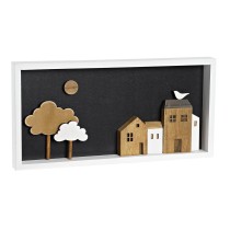 Décoration murale DKD Home Decor Blanc Marron Maisons Urbaine 40 x 3,5 x 20 cm