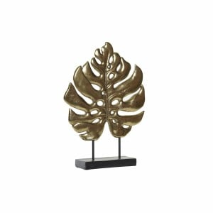 Figurine Décorative DKD Home Decor Noir Doré Tropical Feuille d'une plante 25,5 x 6 x 34 cm