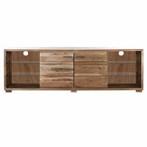 Meubles de télévision DKD Home Decor Marron 200 x 40 x 63 cm Verre Acacia