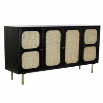 Sideboard DKD Home Decor Black Golden Natural Rattan Mango wood 150 x 40 x 78 cm