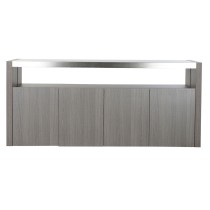 Buffet DKD Home Decor Verre Gris Aluminium Chêne Verre trempé (165 x 39 x 76 cm)