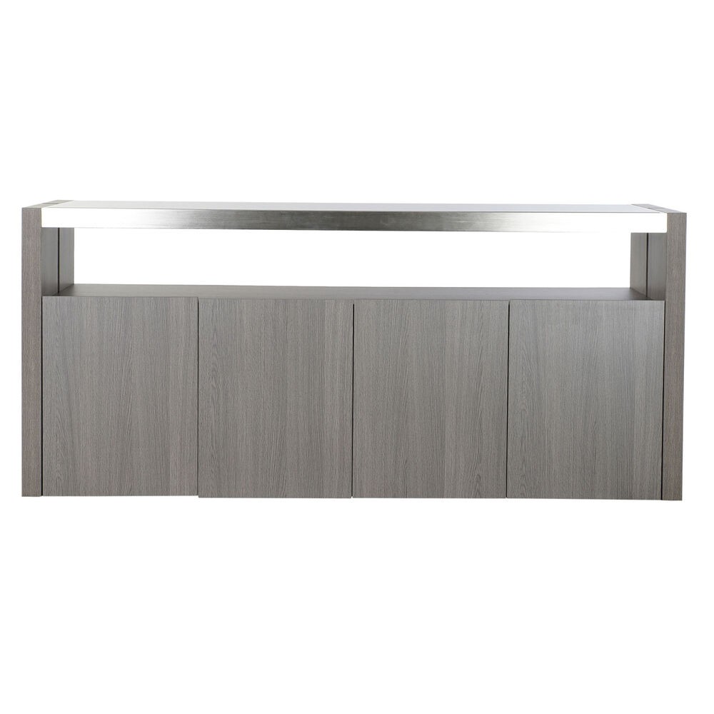 Buffet DKD Home Decor Verre Gris Aluminium Chêne Verre trempé (165 x 39 x 76 cm)