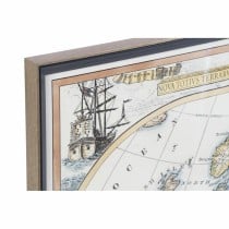 Cadre DKD Home Decor Noir Beige Verre polystyrène Mappemonde Néoclassique 83,5 x 3 x 63,5 cm