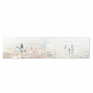 Cadre DKD Home Decor Plage 120 x 3,7 x 60 cm (2 Unités)