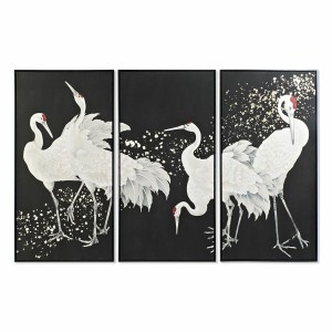 Set of 3 pictures DKD Home Decor Oriental Heron (210 x 4 x 140 cm)