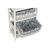 Chest of drawers DKD Home Decor Blue White wicker Paolownia wood 40 x 29 x 59 cm