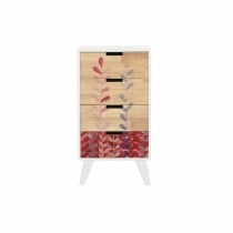 Chest of drawers DKD Home Decor White Maroon Natural Rubber wood Paolownia wood 40 x 30 x 78 cm