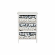 Chest of drawers DKD Home Decor Blue White wicker Paolownia wood 40 x 29 x 59 cm