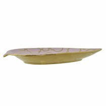 Tischdekoration DKD Home Decor 27,5 x 16 x 3 cm Rosa Gold Orientalisch Verchromt Pflanzenblatt