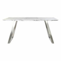 Dining Table DKD Home Decor Steel White 160 x 90 x 76 cm MDF Wood