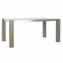 Table de Salle à Manger DKD Home Decor Verre Gris Aluminium Chêne Verre trempé (162 x 92 x 74 cm)