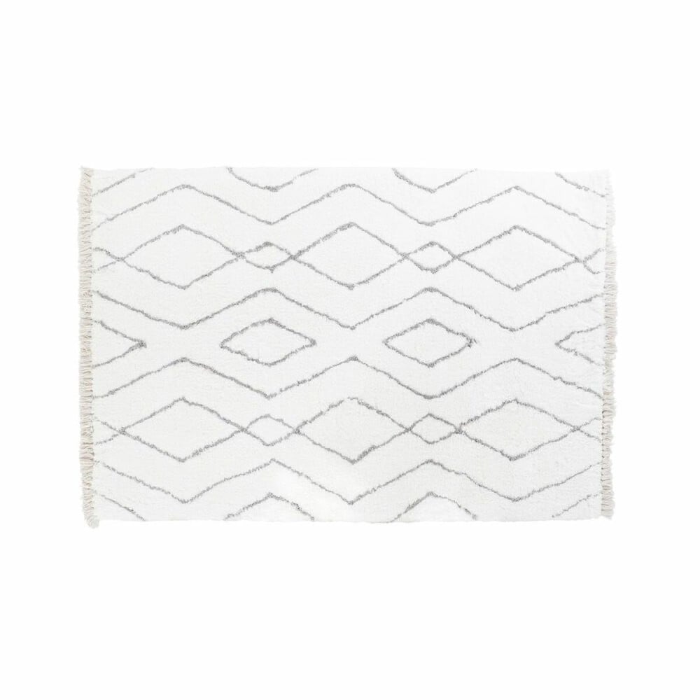 Teppich DKD Home Decor Weiß Grau Rhombusse Scandi Ø 9,4 cm 120 x 180 x 3 cm