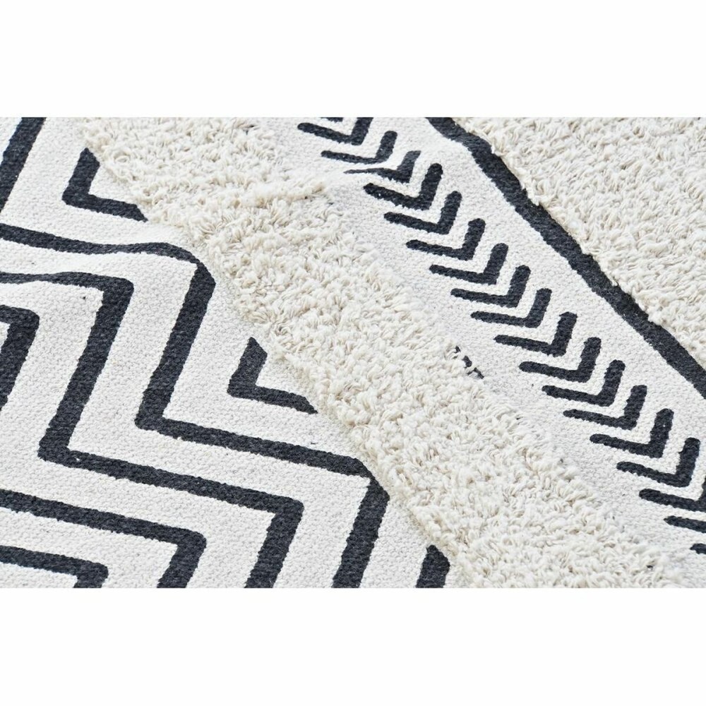 Carpet DKD Home Decor Black Zigzag White (120 x 180 x 0,7 cm)