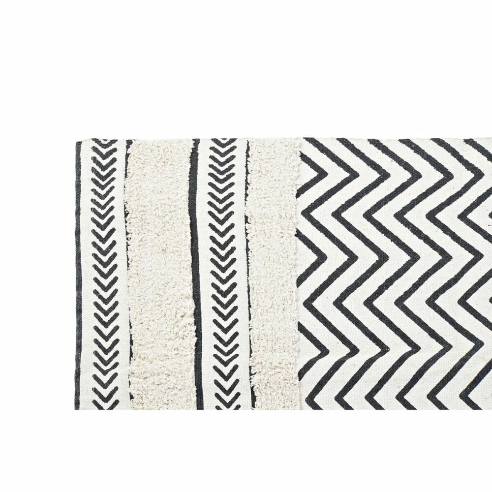 Carpet DKD Home Decor Black Zigzag White (120 x 180 x 0,7 cm)