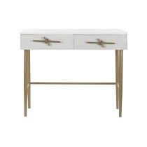 Console DKD Home Decor Blanc Multicouleur Doré Métal Fer Bois de manguier 30 x 40 cm 90 x 45 x 74 cm