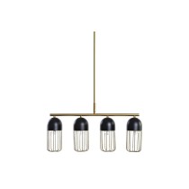 Suspension DKD Home Decor Noir Doré 220 V 50 W (60 x 11 x 26 cm)