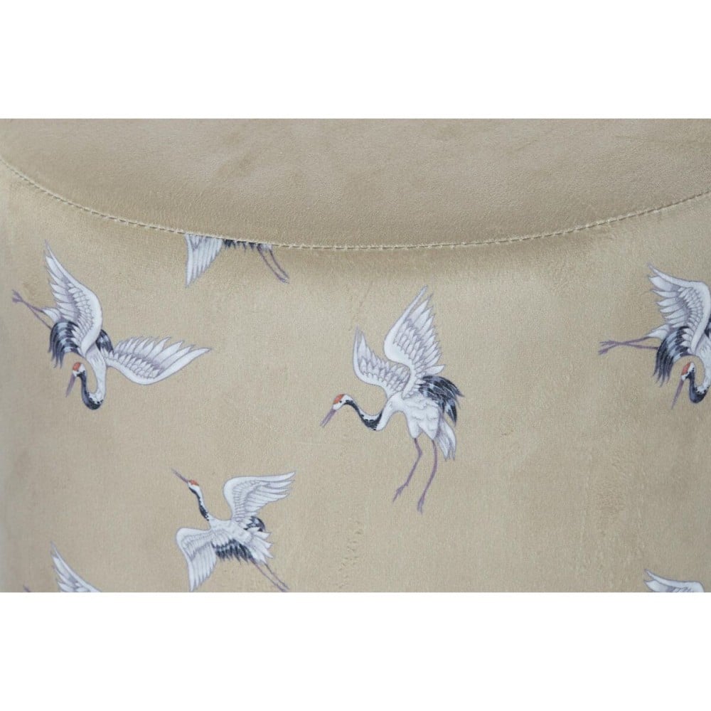 Repose-pied DKD Home Decor 32 x 32 x 38 cm Gris Doré Métal Oiseau Oriental Moutarde (2 Unités)