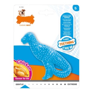 Beißring für Hunde Nylabone Dinosaurier Huhn Vegan