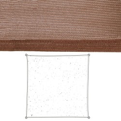 Voiles d'ombrage Auvent 5 x 5 m Chocolat Polyéthylène 500 x 500 x 0,5 cm