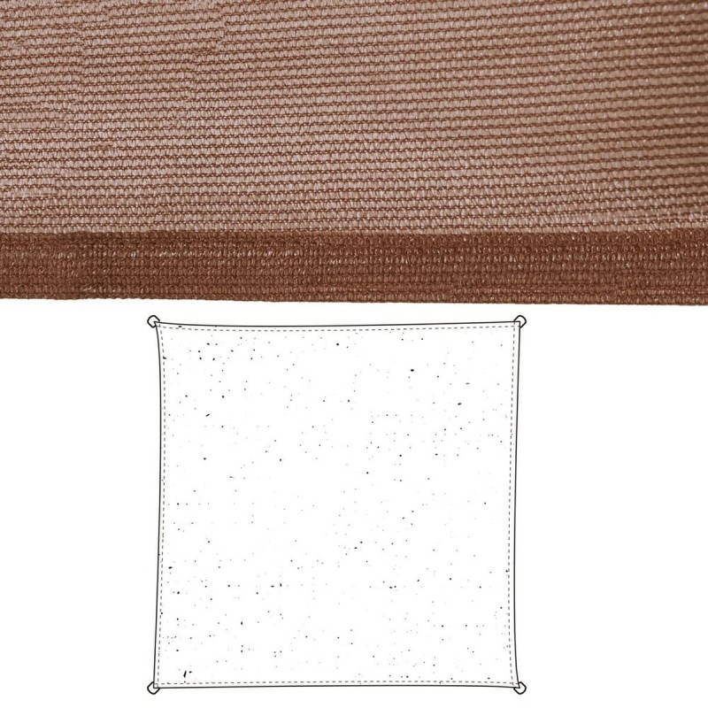 Voiles d'ombrage Auvent 5 x 5 m Chocolat Polyéthylène 500 x 500 x 0,5 cm