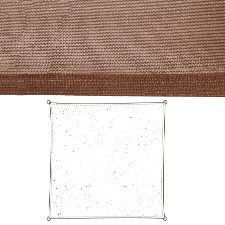 Voiles d'ombrage Auvent 5 x 5 m Chocolat Polyéthylène 500 x 500 x 0,5 cm