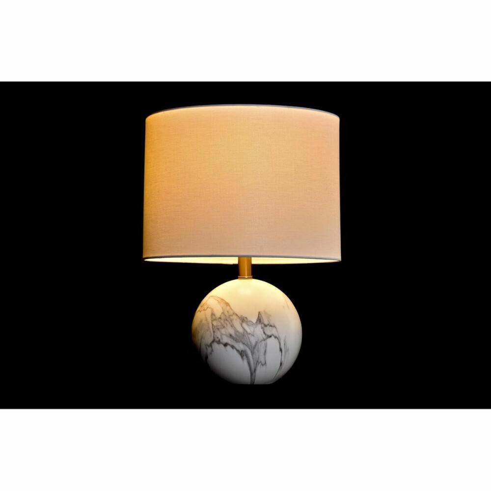 Lampe de bureau DKD Home Decor Blanc Doré Métal 50 W 220 V 36 x 36 x 52 cm