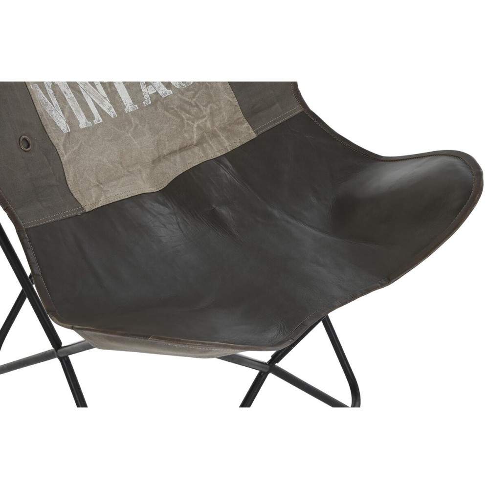 Chaise de Salle à Manger DKD Home Decor Marron Noir Gris 76 x 76 x 96 cm