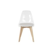 Dining Chair DKD Home Decor White Transparent Natural Wood Polycarbonate 54 x 47 x 81 cm