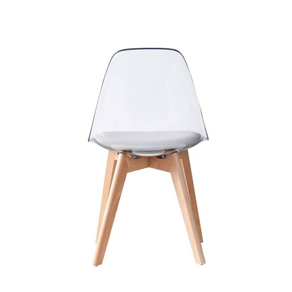 Chaise de Salle à Manger DKD Home Decor Gris Bois Polycarbonate 54 x 47 x 81 cm