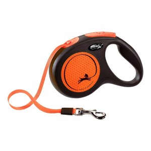 Dog Lead Flexi NEW NEON 5 m Orange Size M