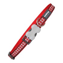 Collier pour Chien Red Dingo Réfléchissant Os Rouge (1,5 x 24-36 cm)