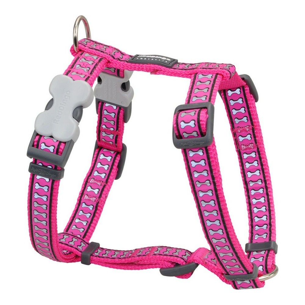 Hundegeschirr Red Dingo Rosa Knochen Reflektierend 30-48 cm Pink