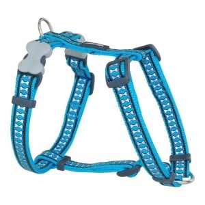 Dog Harness Red Dingo Bone Reflective 30-48 cm Turquoise