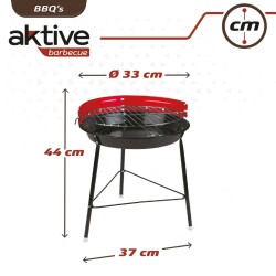 Barbecue Portable Aktive Iron Plastic 37 x 44 x 33 cm (6 Units) Red