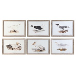 Bild DKD Home Decor 70 x 2,5 x 50 cm Traditionell Vögel (6 Stücke)