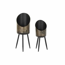 Set de pots DKD Home Decor Noir Cuivre Métal Vintage 26 x 26 x 70 cm