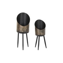 Set de pots DKD Home Decor Noir Cuivre Métal Vintage 26 x 26 x 70 cm