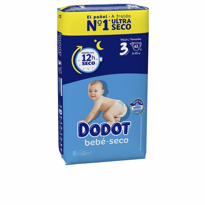 Disposable nappies Dodot Dodot Etapas 6-10 kg (62 Units)