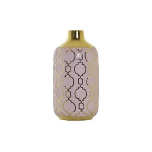 Vase DKD Home Decor Rosa Gold Porzellan Orientalisch Verchromt 13 x 13 x 26 cm