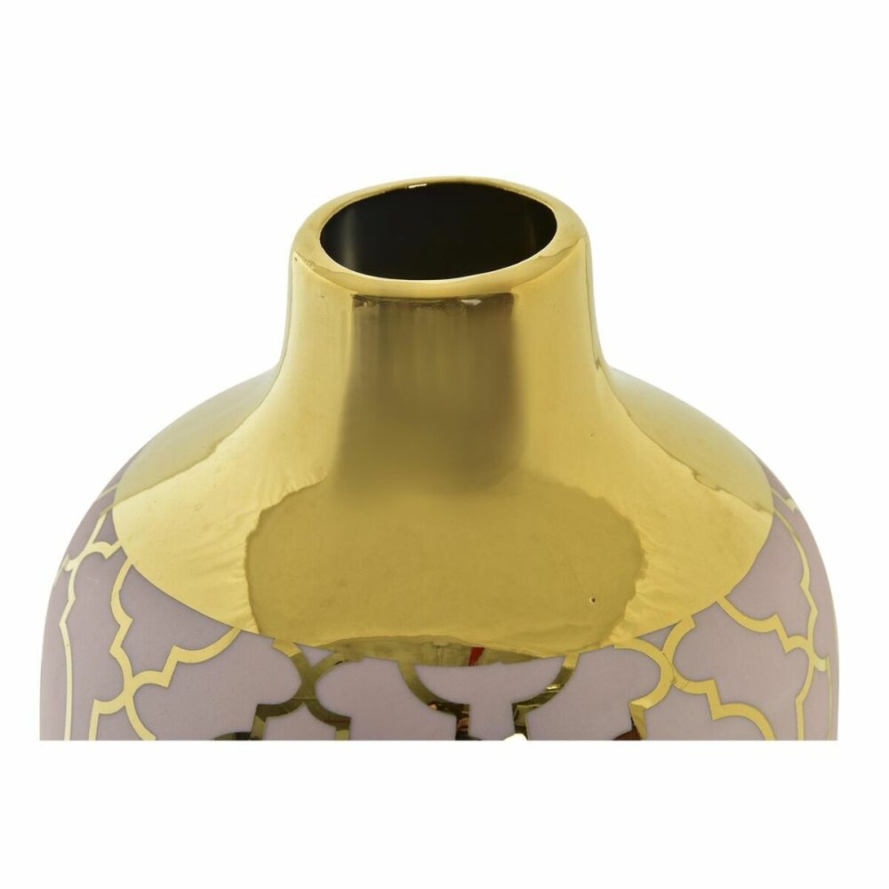 Vase DKD Home Decor Rosa Gold Porzellan Orientalisch Verchromt 13 x 13 x 26 cm