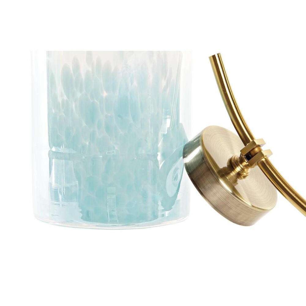 Vase DKD Home Decor Blue Golden Metal Crystal Mediterranean 19 x 15 x 41 cm