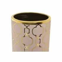 Vase DKD Home Decor 13,5 x 13,5 x 36 cm Porzellan Rosa Gold Orientalisch Verchromt