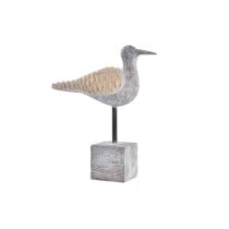 Deko-Figur DKD Home Decor Grau natürlich Vogel Mediterraner 23 x 9 x 26,7 cm