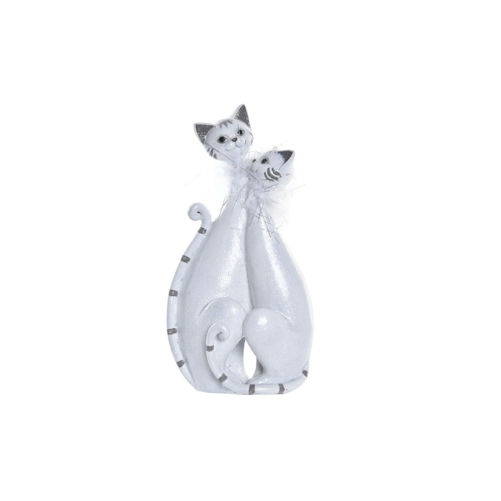 Decorative Figure DKD Home Decor 15 x 10 x 29 cm White Cats Romantic