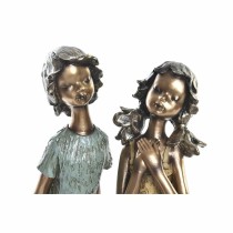 Decorative Figure DKD Home Decor 17 x 13 x 22 cm Red Golden Turquoise Kids (2 Units)