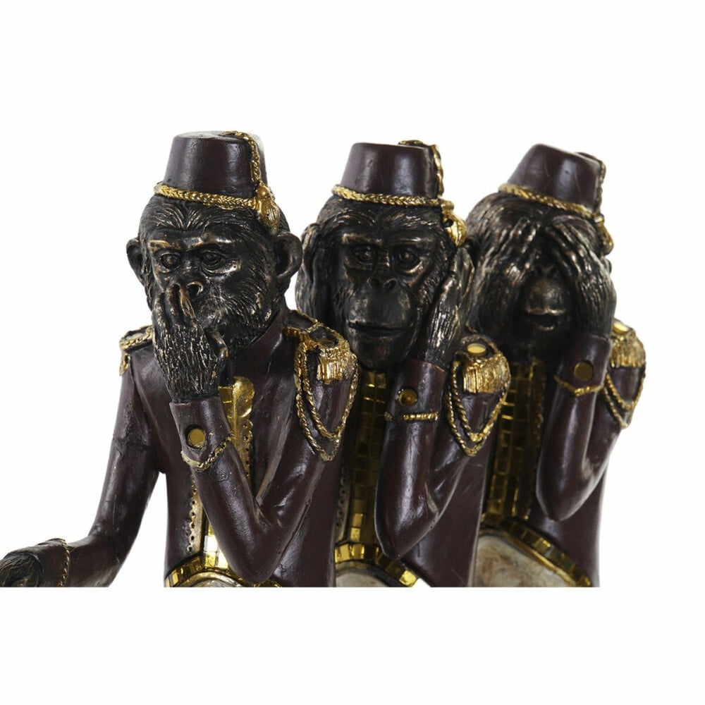 Decorative Figure DKD Home Decor Monkey Tricycle Black Golden Metal Resin Colonial (40 x 9 x 31 cm)