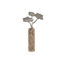 Deko-Figur DKD Home Decor Kofferraum Silberfarben Baum Braun Aluminium Kolonial Mango-Holz (26 x 11 x 51 cm)