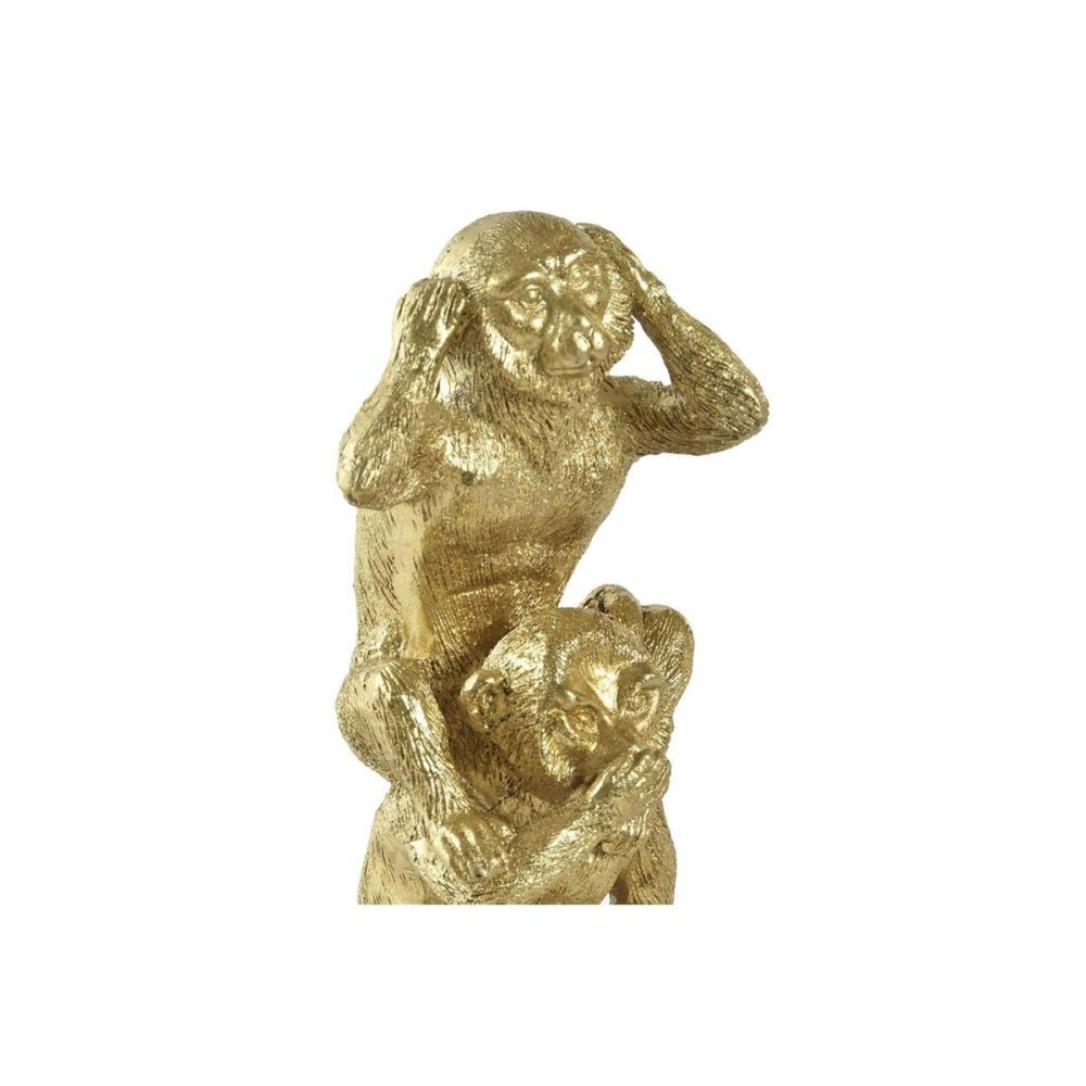 Figurine Décorative DKD Home Decor Doré Singes 9 x 7 x 25 cm