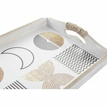 Set of trays DKD Home Decor White Black Golden MDF Wood 40 x 30 x 6 cm (2 Units) (12 Units)